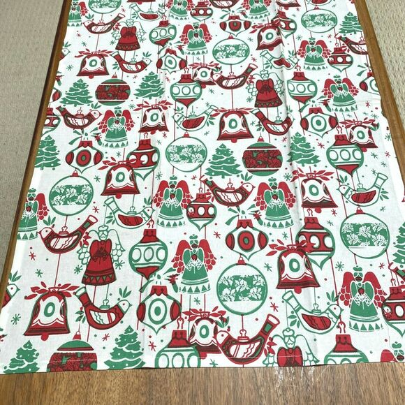Christmas holiday cotton tea towel red & green - Picture 2 of 6